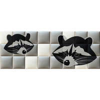 Kerma Design Muki állatos vidám nyomtatott műbőr falvédő (200x75 cm), ágy mögé falburkolat