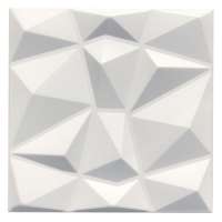 Marbet Polistar Diament fehér festhető polisztirol, modern falburkolat, fali panel (50x50cm) gyémánt minta hungarocell