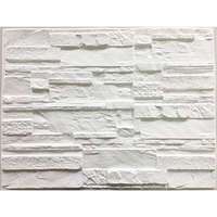  M-FLEX pvc hasított kő dekor panel-14, fehér színben, vízálló beltéri falburkolat