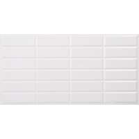 Flexwall Falburkolat - FLEXWALL White Seam fehér csempe, fehér fuga PVC falpanel 96x48 cm, konyha, fürdőszobai