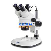 KERN OPTICS Sztereó zoom mikroszkóp trinokulár tubussal, 7,5x - 45x nagyítással, alsó-felső LED-es megvilágítással, KERN OPTICS OZL 466