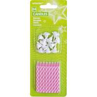 Születésnap Pink spirál tortagyertya, gyertya szett 24 db-os