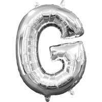 Betűs Mini G betű Fólia lufi, Silver 33 cm