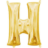 Betűs Gold, Arany mini H betű fólia lufi 33 cm