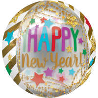 Boldog Új Évet Happy New Year Gömb Fólia lufi 40 cm