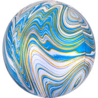 Színes Colorful, Blue gömb fólia lufi 40 cm