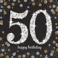 Születésnap Happy Birthday 50 szalvéta 16 db-os 33*33 cm