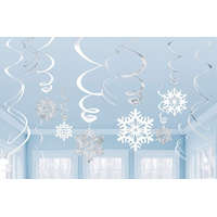 Karácsony Snowflake, Hópehely Szalag dekoráció 12 db-os szett