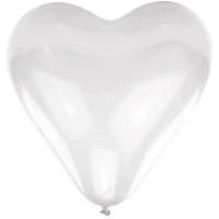 Szív White szív léggömb, lufi 10 db-os 16 inch (40,6cm)