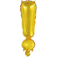 Betűs Gold, Arany ! betű fólia lufi, 43 cm