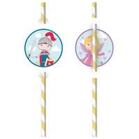 Lovagok Hercegnő és Lovag papír szívószál, 8 db-os szett