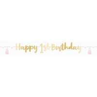 Születésnap Pink Ombre Első születésnap Happy Birthday felirat 180 cm