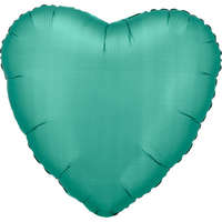 Szatén Silk Jade Green szív fólia lufi 43 cm