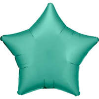 Szatén Silk Jade Green csillag fólia lufi 48 cm