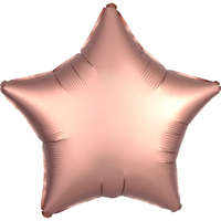 Szatén Silk Rose Copper csillag fólia lufi 48 cm