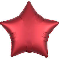 Szatén Silk Dark Red csillag fólia lufi 48 cm
