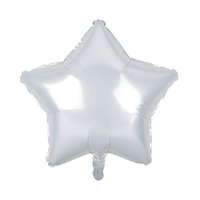 Születésnap White Star, Fehér csillag fólia lufi 44 cm