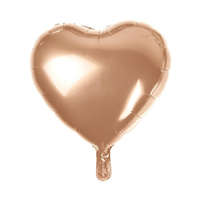 Szív Pink Gold Heart, Rózsaszín szív fólia lufi 37 cm