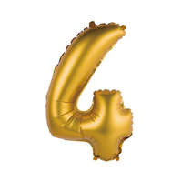 Számok Gold Matt, Arany 4-es mini szám fólia lufi 35 cm