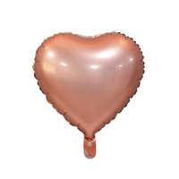 Szív Matt Pink Gold Heart, Rózsaszín szív fólia lufi 37 cm