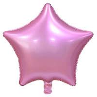 Születésnap Matt Pink Star, Rózsaszín csillag fólia lufi 44 cm