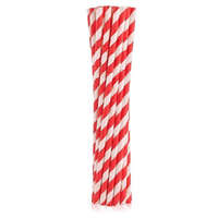 Színes Red Stripes, Piros rugalmas papír szívószál 12 db-os