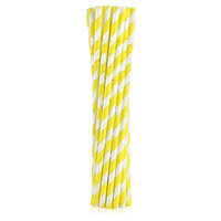 Színes Yellow Stripes, Sárga rugalmas papír szívószál 12 db-os