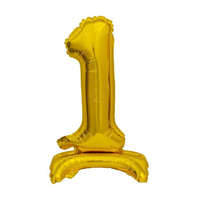 Számok Gold, Arany mini 1-es szám fólia lufi talppal 38 cm