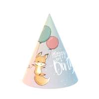 Róka Happy Birthday Fox, Róka party kalap, csákó 6 db-os
