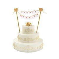Esküvő Just Married torta dekoráció, topper 25 cm