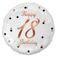 Születésnap Happy Birthday White-Rose Gold 18 fólia lufi 36 cm