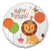 Születésnap Happy Birthday Lion, Oroszlán fólia lufi 36 cm