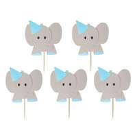 Állatos Blue Elephant, Elefánt díszítő pálca, topper 10 db-os
