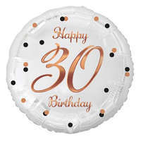 Születésnap Happy Birthday White-Rose Gold 30 fólia lufi 36 cm