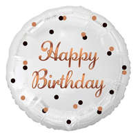 Születésnap Happy Birthday White-Rose Gold fólia lufi 36 cm