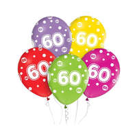 Születésnap Happy Birthday 60 léggömb, lufi 5 db-os 12 inch (30cm)
