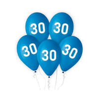 Születésnap Happy Birthday Blue, Kék 30 léggömb, lufi 5 db-os 12 inch (30cm)