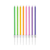Színes Pastel Mix, Színes tortagyertya, gyertya szett 8 db-os