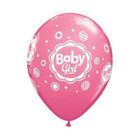 Születésnap Baby Girl Pink Mix léggömb, lufi 6 db-os 11 inch (28 cm)