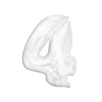 Számok B&C White, Fehér 4-es szám fólia lufi 92 cm