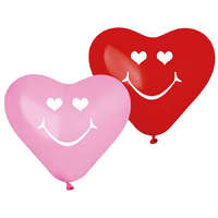 Szerelem Smiling Hearts, Szív léggömb, lufi 5 db-os 10 inch (25 cm)