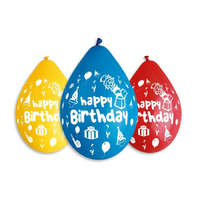 Születésnap Happy Birthday Party függő léggömb, lufi 5 db-os 12 inch (30 cm)