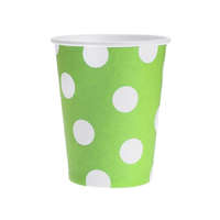 Színes Green Polka Dots, Zöld papír pohár 6 db-os 270 ml