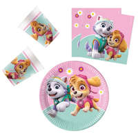 Mancs Őrjárat Paw Patrol Skye and Everest, Mancs Őrjárat party szett 36 db-os 23 cm-es tányérral