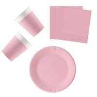 Színes Unicolour Pink, Rózsaszín party szett 36 db-os 23 cm-es tányérral