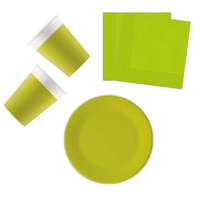 Színes Unicolour Light Green, Zöld party szett 36 db-os 20 cm-es tányérral