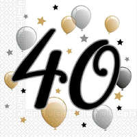 Születésnap Milestone, Happy Birthday 40 szalvéta 20 db-os