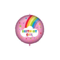 Születésnap Rainbow Birthday Girl fólia lufi 46 cm