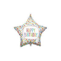 Csillag Happy Birthday Bright Star fólia lufi 46 cm