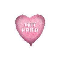 Születésnap Happy Birthday Pink Heart fólia lufi 46 cm